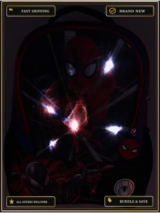 Spiderman Miles Morales Light-Up Web Slinger Travel Backpack Book Bag main image 5